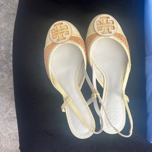 Tory Burch rattan sling backs - size 8.5